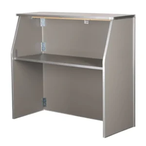Gray Portable Folding Bar 42″ Tall x 48″ Long Laminate Surface