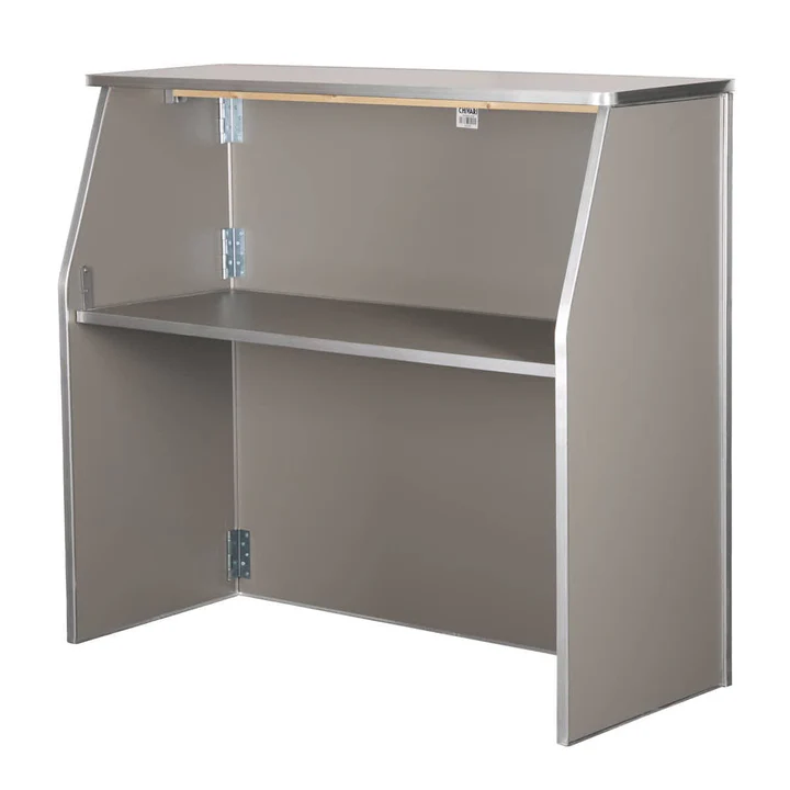 Gray Portable Folding Bar 42″ Tall x 48″ Long Laminate Surface