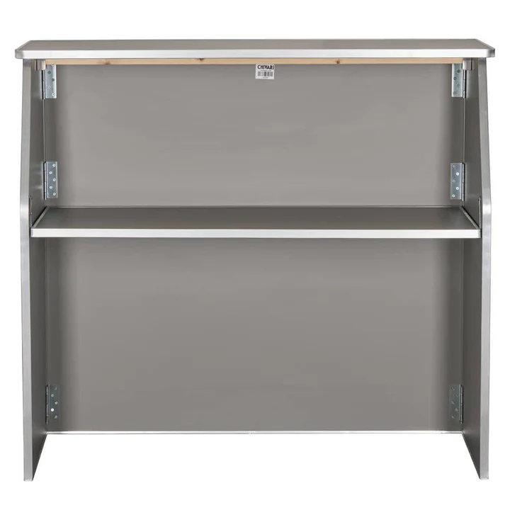 Gray Portable Folding Bar 42″ Tall x 48″ Long Laminate Surface - Image 2