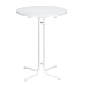 31.5" Round White Plastic Cocktail Table
