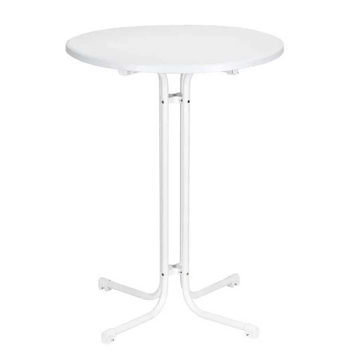 31.5" Round White Plastic Cocktail Table