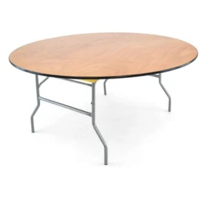 54" Round Table Heavy Duty Gray Plywood Folding Banquet