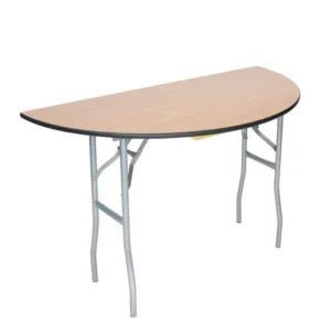 60" Half Round Heavy Duty Gray Plywood Folding Banquet Table