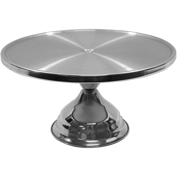 TableCraft 12 7/8" Stainless Steel Cake Stand