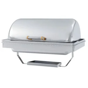 9 Qt. New York, New York Drop-In Retractable Dripless Chafer Full Size with Brass Trim