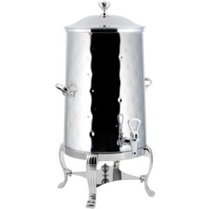 Aurora 5 Gallon Insulated Hammered Stainless Steel Coffee Chafer Urn with Chrome Trim