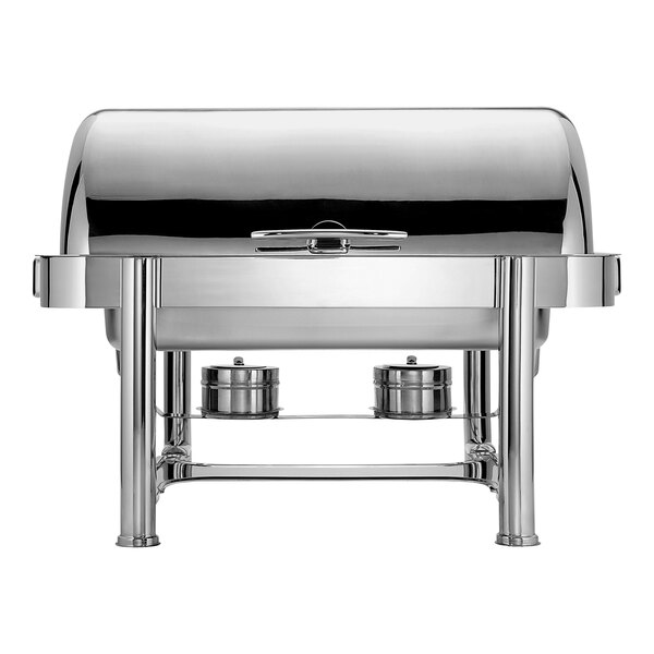 8.5 Qt. Full Size Rectangular Stainless Steel Stackable Traditional Roll Top Chafer