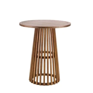 36" Chestnut Round Slatted Cocktail Table