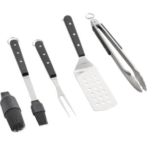 4-Piece BBQ Set with Black POM Handles